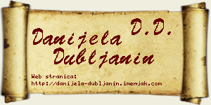 Danijela Dubljanin vizit kartica